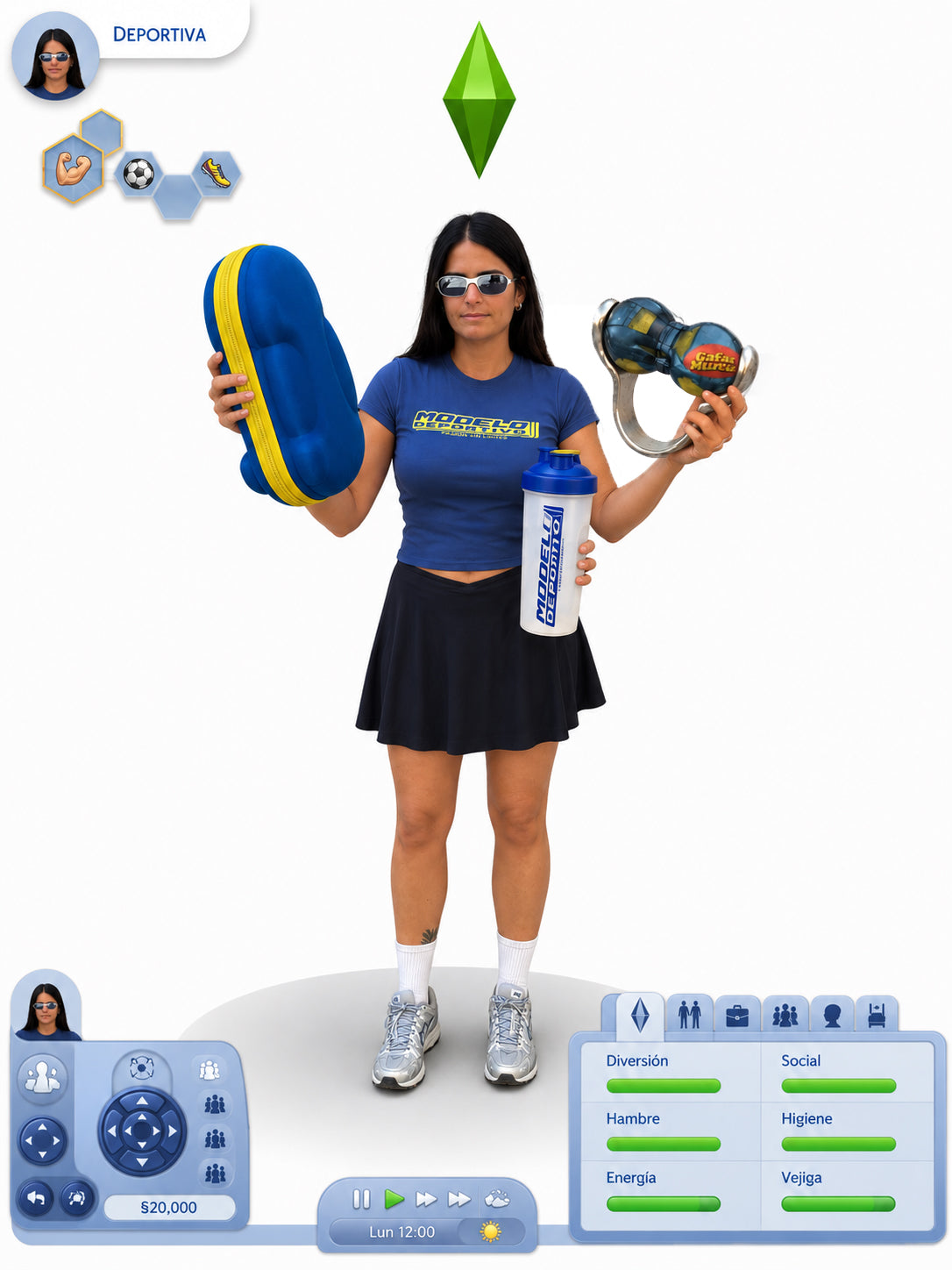 Gafas + Anillo + Shaker + TShirt Modelo Deportivo